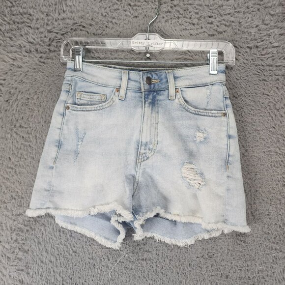 H&M Shorts Womens 2 Light Wash Stretch Mid Rise Denim Jeans - Picture 1 of 11